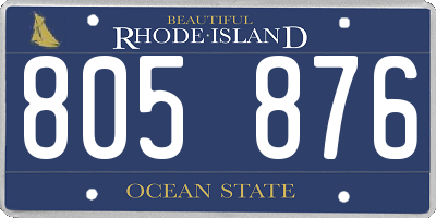 RI license plate 805876