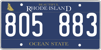 RI license plate 805883