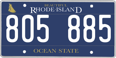 RI license plate 805885