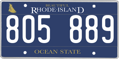 RI license plate 805889