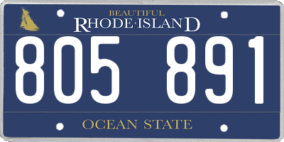 RI license plate 805891