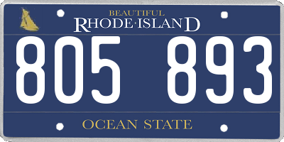 RI license plate 805893