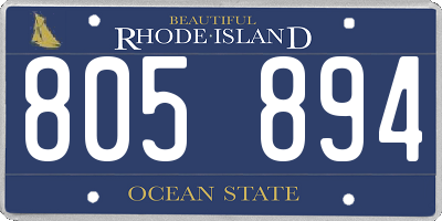 RI license plate 805894