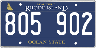 RI license plate 805902