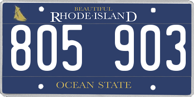 RI license plate 805903