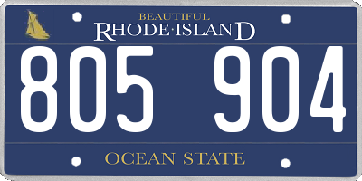 RI license plate 805904