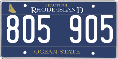 RI license plate 805905
