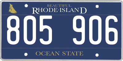 RI license plate 805906