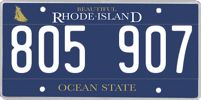 RI license plate 805907