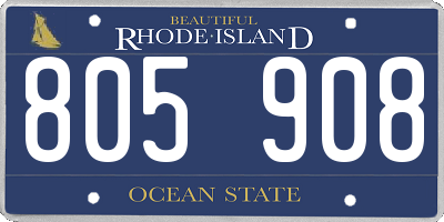RI license plate 805908