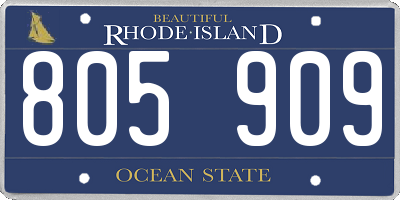 RI license plate 805909