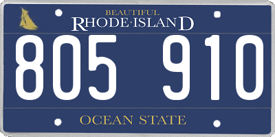 RI license plate 805910