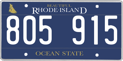 RI license plate 805915