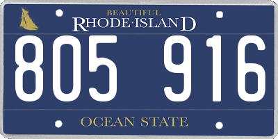 RI license plate 805916