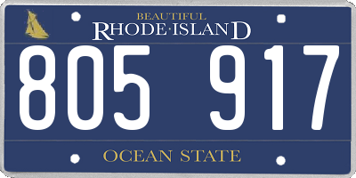 RI license plate 805917