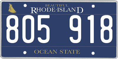 RI license plate 805918