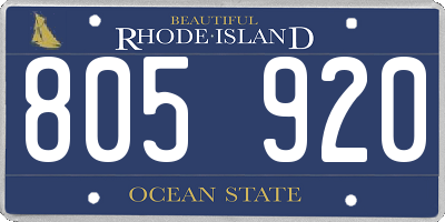RI license plate 805920