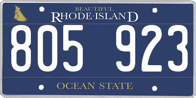 RI license plate 805923