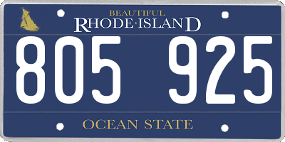 RI license plate 805925
