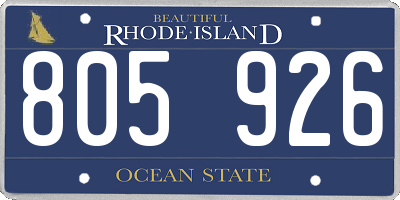 RI license plate 805926