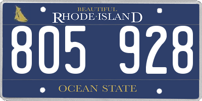 RI license plate 805928