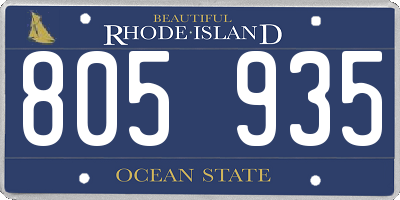 RI license plate 805935