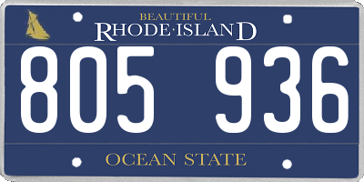 RI license plate 805936