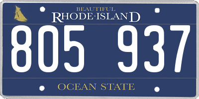 RI license plate 805937