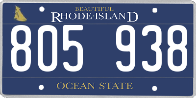 RI license plate 805938