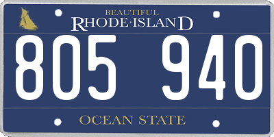 RI license plate 805940