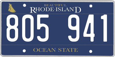 RI license plate 805941