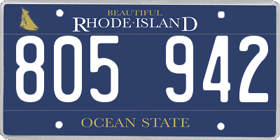 RI license plate 805942