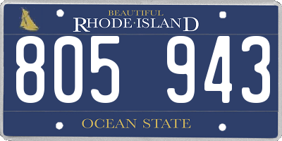 RI license plate 805943