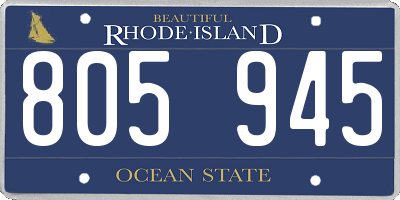 RI license plate 805945