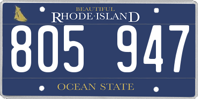 RI license plate 805947