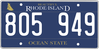 RI license plate 805949