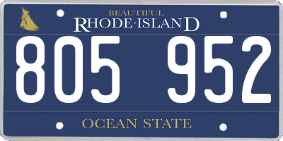 RI license plate 805952