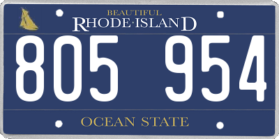 RI license plate 805954