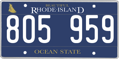 RI license plate 805959