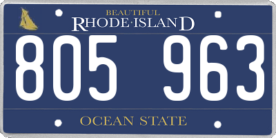 RI license plate 805963