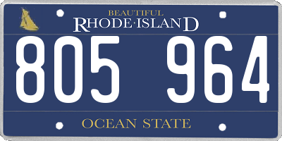 RI license plate 805964