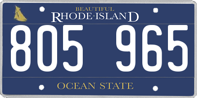 RI license plate 805965