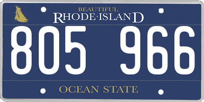 RI license plate 805966