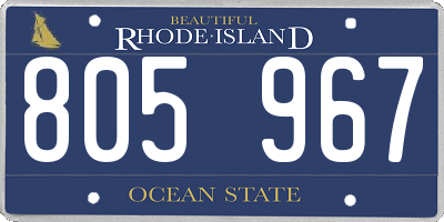 RI license plate 805967