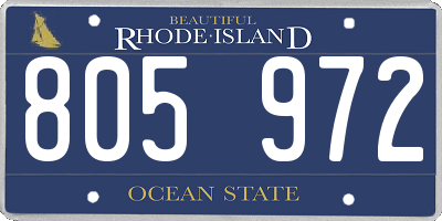 RI license plate 805972