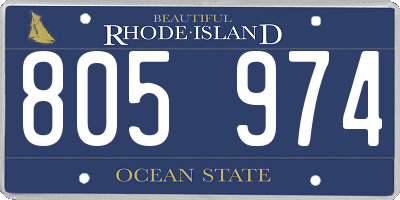 RI license plate 805974
