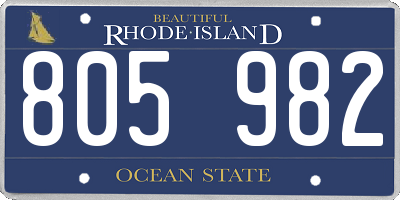 RI license plate 805982