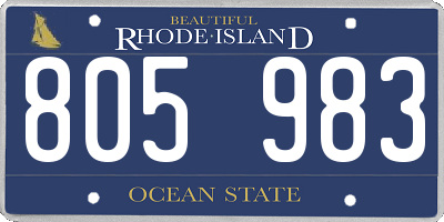 RI license plate 805983