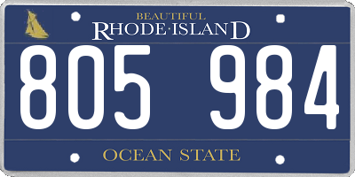 RI license plate 805984