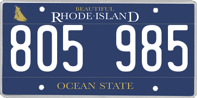 RI license plate 805985